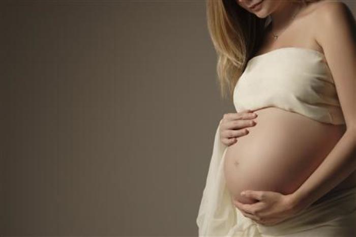 A pregnant woman is seen in this undated handout image.