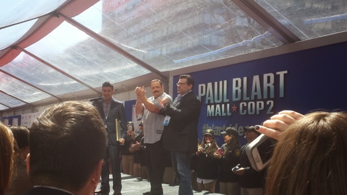 Kevin James and director Andy Fickman at 'Paul Blart: Mall Cop 2' World Premiere in New York City on April 11, 2015.