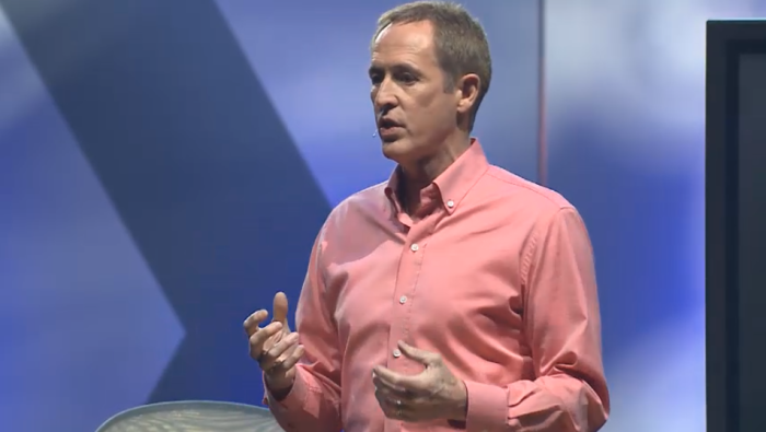 Andy Stanley, author and pastor, speaking at Catalyst West event at Mariners Church in Irvine, California on Friday, April 17, 2015.