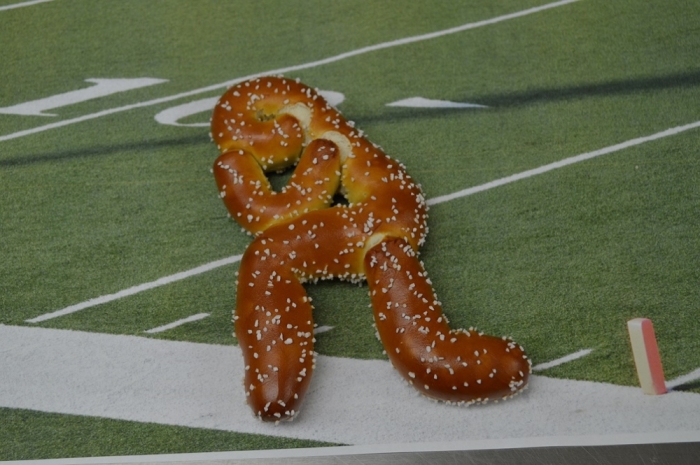 The Tebowing Pretzel, a snack item introduced by Philly Pretzel Factory in 2015 following news of Tim Tebow being given a contract with the Philadelphia Eagles.