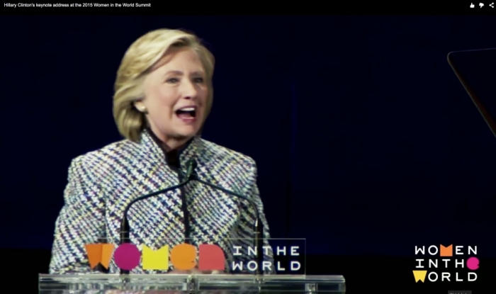 Hillary Clinton at Women in The World Summit in New York City