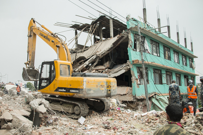 Nepal Army looking for bodies at Baton of Salvation Church in Kathmandu