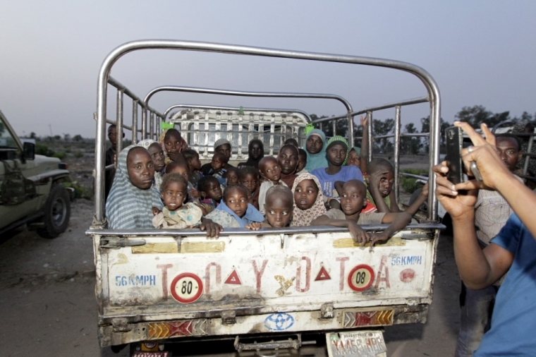 Women and children rescued from Islamist militant group Boko Haram in the Sambisa forest by the Nigerian military arrive at an internally displaced people's camp in Yola, Adamawa State, Nigeria, May 2, 2015.