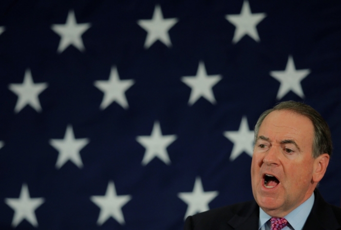 Republican 2016 presidential candidate Mike Huckabee speaks at the First in the Nation Republican Leadership Conference in Nashua, New Hampshire, April 18, 2015.