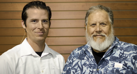 Tom Meyer (L) and Jason Nightingale (R), members of Wordsower International.