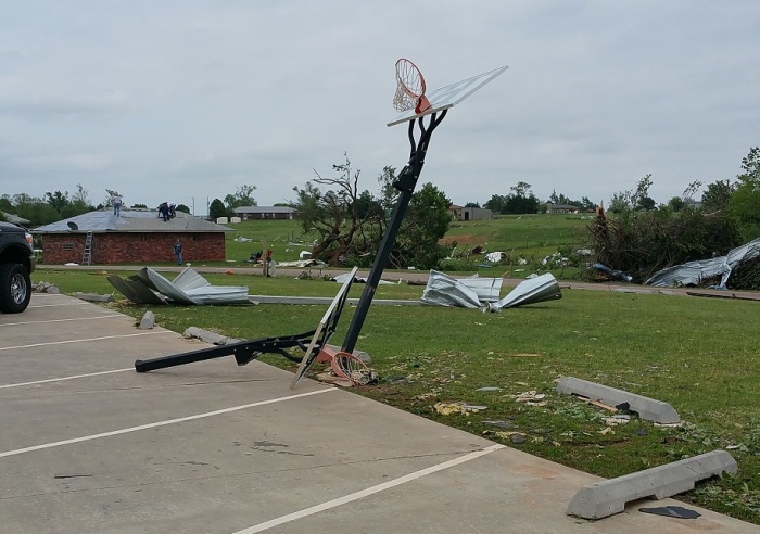 Tornadoes ripped through Blanchard, Oklahoma damaging the surrounding area of Bridge Creek Church of Christ on May 6, 2015.
