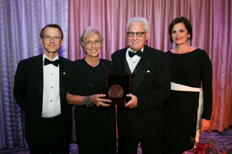 Hobby Lobby co-founder Barbara Green accepts the Canterbury Medal for Excellence in Religious Liberty May 7, 2015.