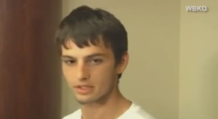 Alex Brow, the oldest son of the Kentucky "off-grid" father who lost custody of his 10 children last week, speaks with reporters outside a Breckenridge County courtroom on May 11, 2015.