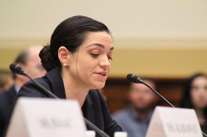 Katharyn Hanson, a fellow at the University of Pennsylvania Museum's Cultural Heritage Center, testifies before the House Foreign Affairs Committee on May 13, 2015 in the Rayburn House Office Building in Washington, D.C.