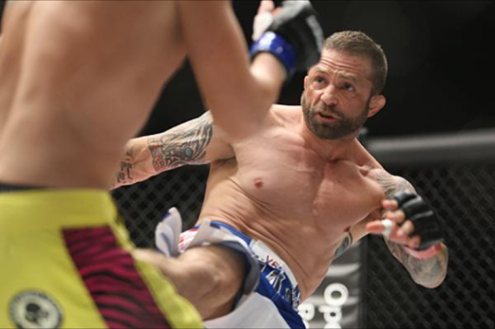 Chad Robichaux competing in a mixed martial arts matchup.