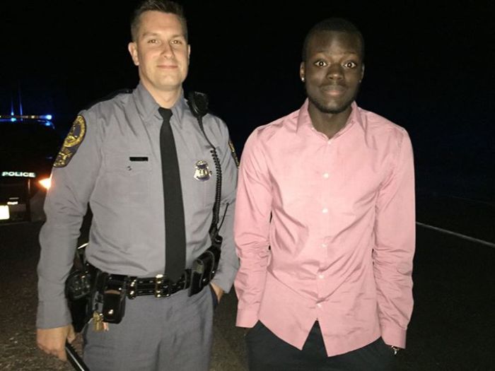 Virginia State Trooper, Matt Okes, helped Virginia Tech student, Joseph Owusu, fix a flat tire prompting Owusu's mother to thank Okes in a May 15, 2015, Facebook post that went viral.