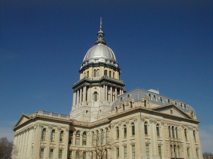 Illinois Capitol in Springfield, Rear angle.