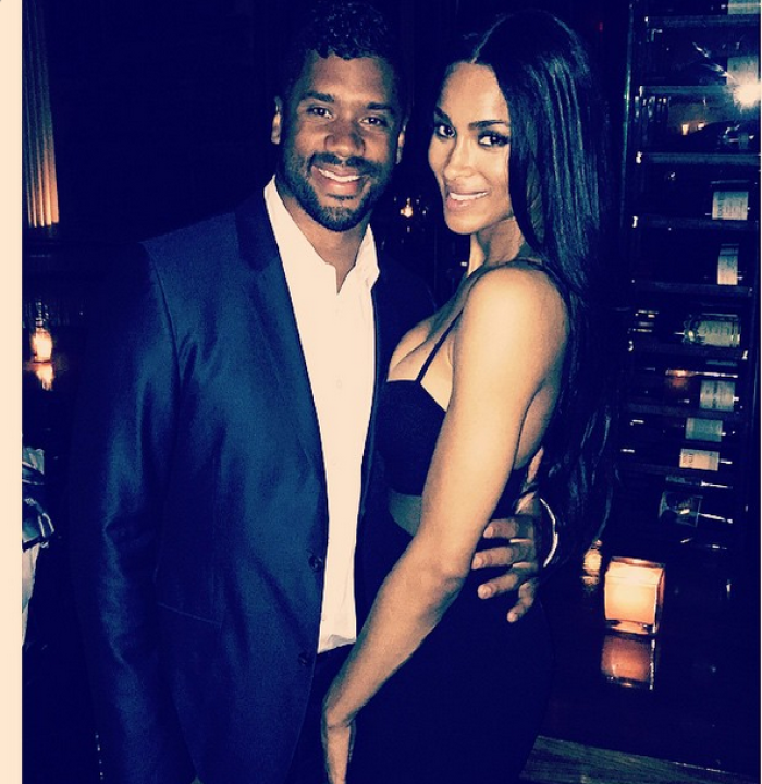 NFL player Russell Wilson pictured with singer Ciara.