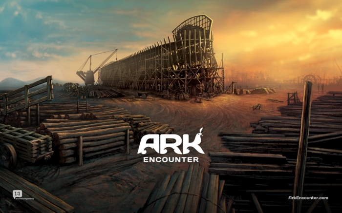 Artist envisioning of the building of the Ark Encounter project in Williamstown, Kentucky, set to open in 2016.