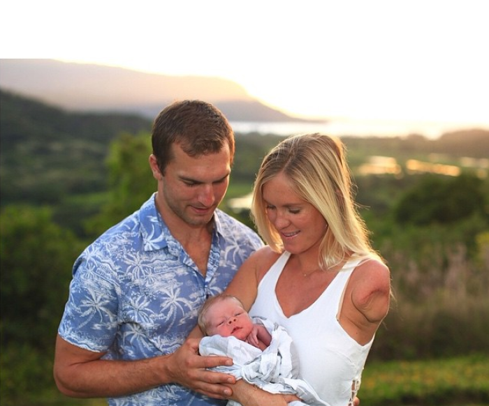 Bethany Hamilton and her husband Adam Dirks welcomed their first child on June 1, 2015.
