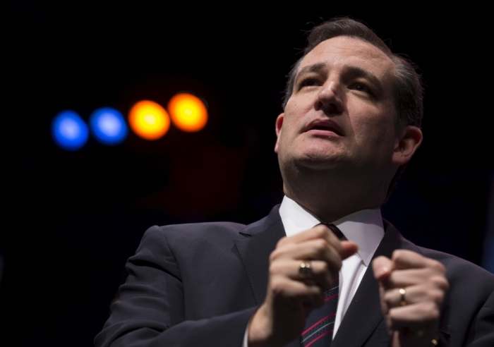 U.S. Republican Presidential candidate and Senator of Texas Ted Cruz speaks at the Iowa Faith and Freedom Coalition's forum in Waukee, Iowa, April 25, 2015.
