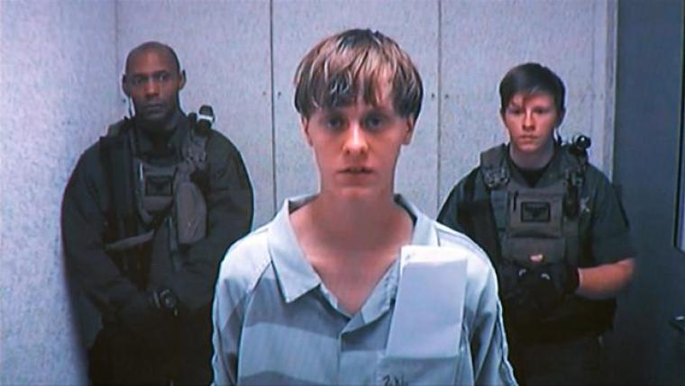 Dylann Storm Roof appears by closed-circuit televison at his bond hearing in Charleston, South Carolina, June 19, 2015, in a still image from video.