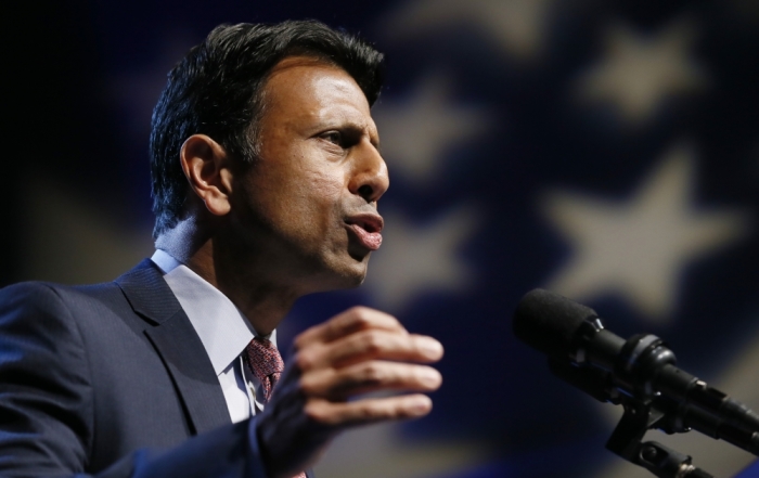 Republican presidential candidate and Louisiana Governor Bobby Jindal formally announces his campaign for the 2016 Republican presidential nomination in Kenner, Louisiana, June 24, 2015.