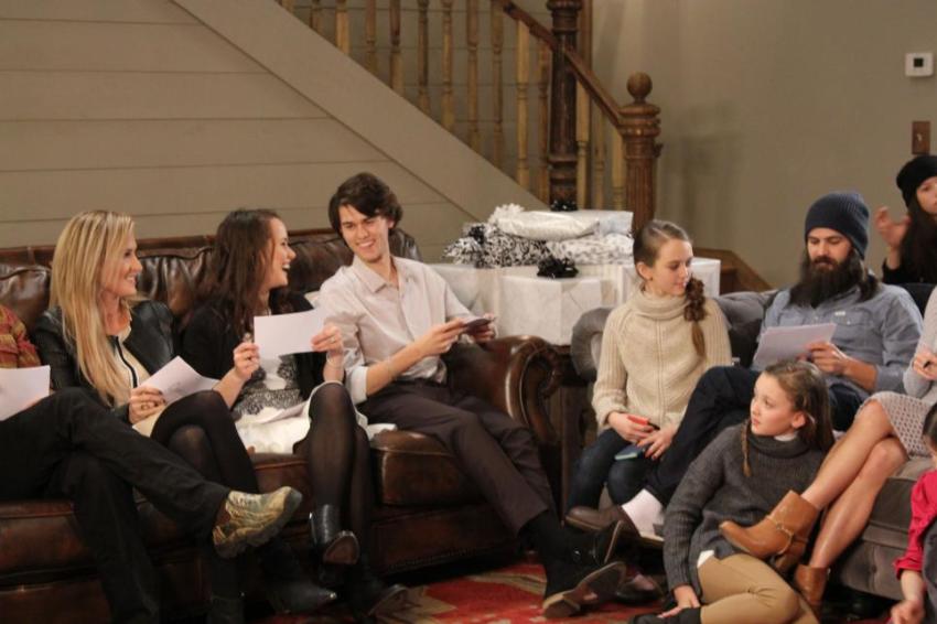 A photo taken from the season eight premiere of "Duck Dynasty" on A&E.