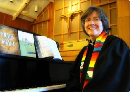 Hymn writer Carolyn Winfrey Gillette who co-pastors Limestone Presbyterian Church in Pike Creek, Delaware, with her husband, Bruce.
