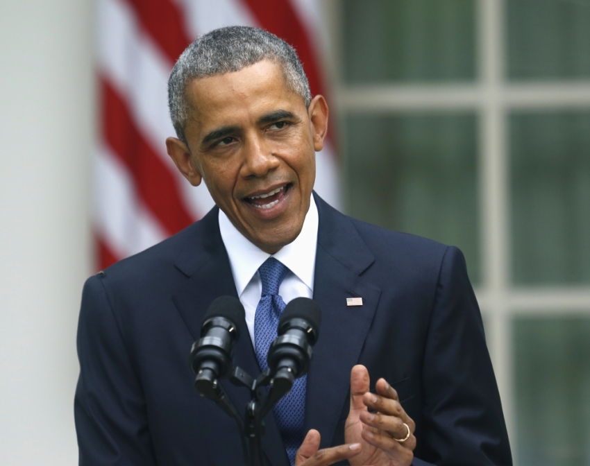 U.S. President Barack Obama comments on the Supreme Court ruling on the constitutionality of same-sex marriage in the Rose Garden at the White House in Washington, June 26, 2015. The U.S. Supreme Court ruled 5-4 that the Constitution's guarantees of due process and equal protection under the law mean that states cannot ban same-sex marriages.