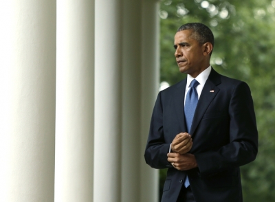 U.S. President Barack Obama walks out of the Oval Office to comment on the Supreme Court ruling on the constitutionality of same-sex marriage, at the White House in Washington, June 26, 2015. The U.S. Supreme Court ruled 5-4 that the Constitution's guarantees of due process and equal protection under the law mean that states cannot ban same-sex marriages.