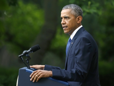 U.S. President Barack Obama comments on the Supreme Court ruling on the constitutionality of same-sex marriage in the Rose Garden at the White House in Washington, June 26, 2015. The U.S. Supreme Court ruled 5-4 that the Constitution's guarantees of due process and equal protection under the law mean that states cannot ban same-sex marriages.