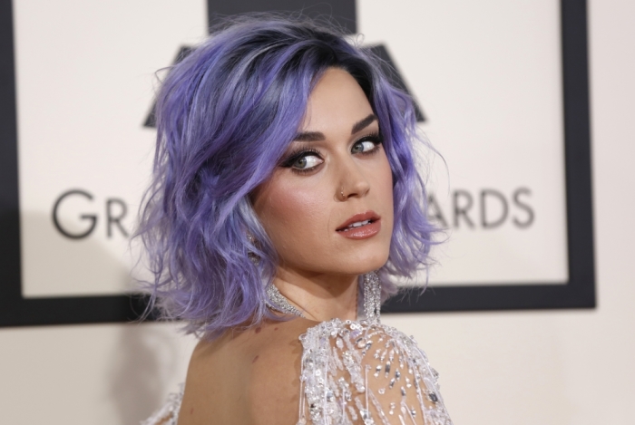Singer Katy Perry arrives at the 57th annual Grammy awards in Los Angeles, California, February 8, 2015.
