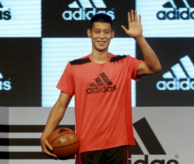 NBA player Jeremy Lin of Charlotte Hornets attends a promotional event as part of his Asia tour in Taipei, Taiwan, June 29, 2015.