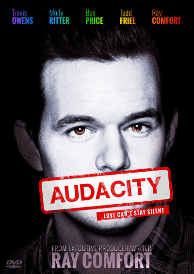 The DVD cover for a new film 'Audacity' which deals with Christians evangelizing to gays and lesbians.