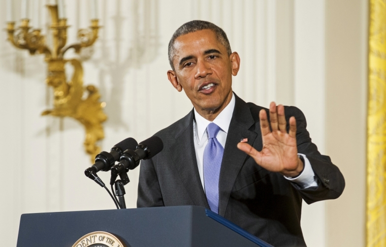 U.S. President Barack Obama speaks during a news conference about the recent nuclear deal reached with Iran, in the East Room of the White House in Washington July 15, 2015.