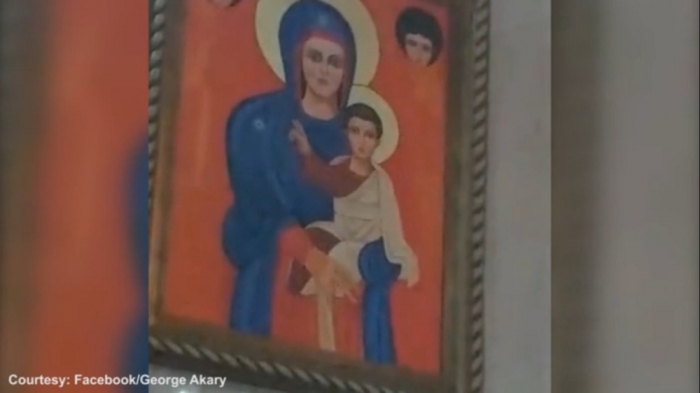 Recorded footage in July 2015 shows a Middle Eastern Catholic picture of the Virgin Mary moving her lips at a Sydney church.