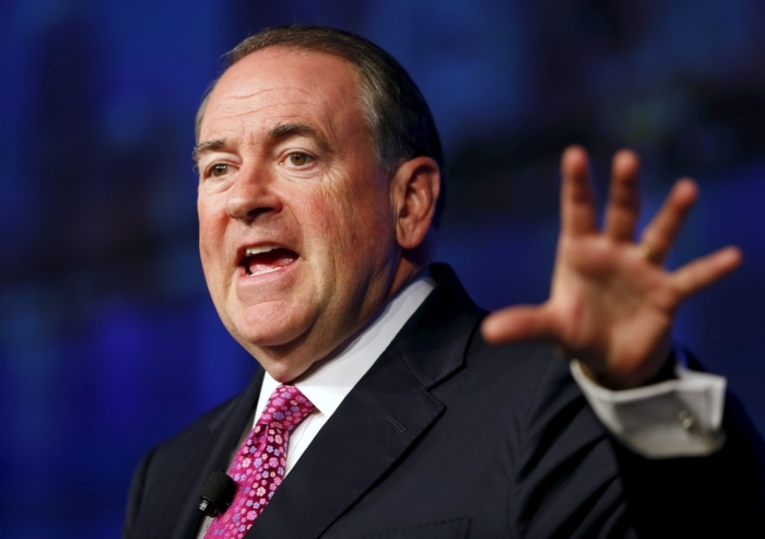 U.S. Republican presidential candidate Mike Huckabee speaks to the 42nd annual meeting of the American Legislative Exchange Council in San Diego, California July 23, 2015.