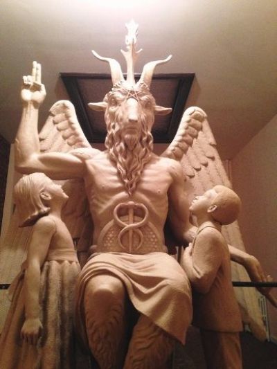 The Satanic Temple's template for a statue of Baphomet is pictured in this undated handout photo obtained by Reuters June 27, 2014.