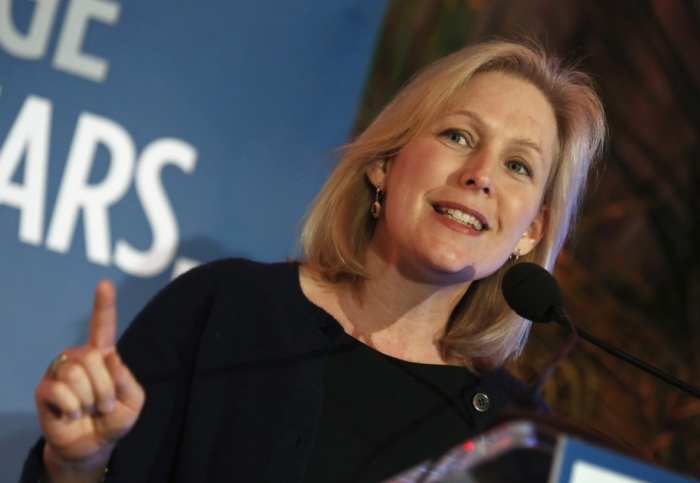 Senator Kirsten Gillibrand, D-N.Y., speaks at EMILY's List 30th Anniversary National Conference in Washington March 3, 2015.