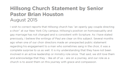 Brian Houston Statement