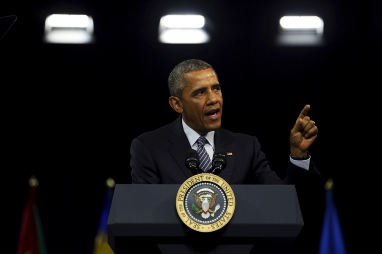 U.S. President Barack Obama delivers remarks at the Young African Leaders Initiative Mandela Washington Fellowship Presidential Summit in Washington, August 3, 2015.