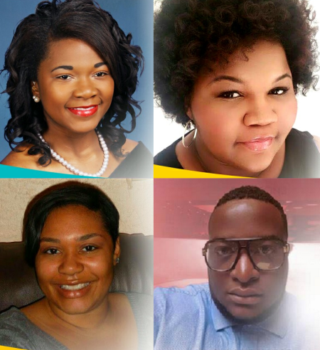 The dead sisters and their friend (clockwise from left to right) Tehira Welch, 18, India Welch, 24, Antwayne Robinson, 25, and L'Amour Welch, 29.