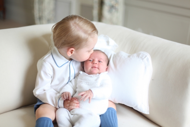 Prince George and Princess Charlotte are seen in this undated handout photo taken by the Duchess in mid-May at Anmer Hall in Norfolk and released by the Duke and Duchess of Cambridge on June 6, 2015.