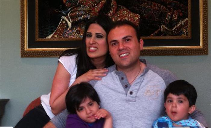 Pastor Saeed Abedini with his wife, Naghmeh, and their two young children
