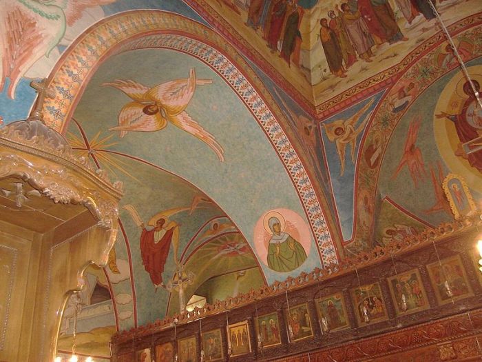 Frescos painted on the walls of Mar Elain Monastery in Syria seen in this undated photo.