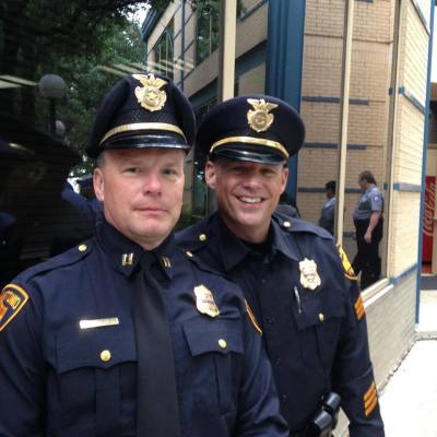 Capt. Michael Gorhum (pictured left with a fellow officer) took his own life just days after his official San Antonio city email was published as part of the Ashley Madison hack, the Daily Mail reported on August 24, 2015.