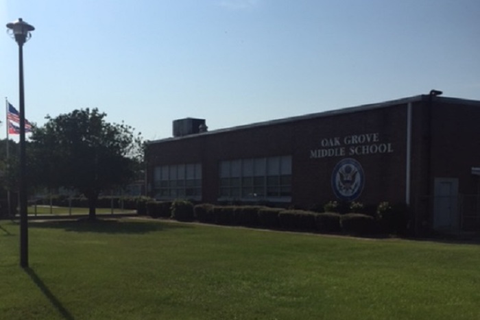 Oak Grove Middle School, located in Hattiesburg, Mississippi, August 2015.
