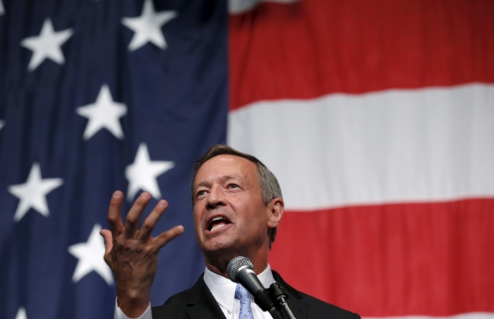 U.S. Democratic presidential candidate Martin O'Malley speaks at the Iowa Democratic Wing Ding dinner in Clear Lake, Iowa, United States, August 14, 2015.