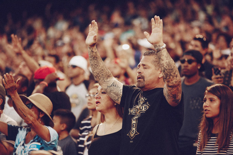 Organizers say that 32,000 people attended in the Angel Stadium in Anaheim, California, and 3,488 people made decisions for Christ on Sunday, August 30, 2015, for Harvest Crusade Anaheim.