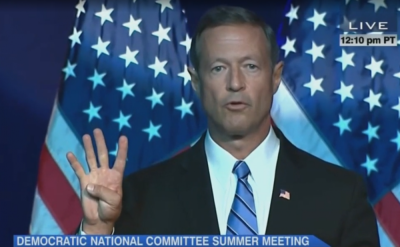 Democratic presidential candidate and former Maryland Gov. Martin O'Malley speaks at the Democratic National Committee Summer Meeting in Minneapolis on Aug. 28, 2015.