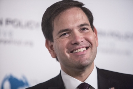 Republican presidential candidate, Senator Marco Rubio participates in "Restoring American Leadership: A Conversation with Senator Marco Rubio" at the 3 West Club in New York August 14, 2015.