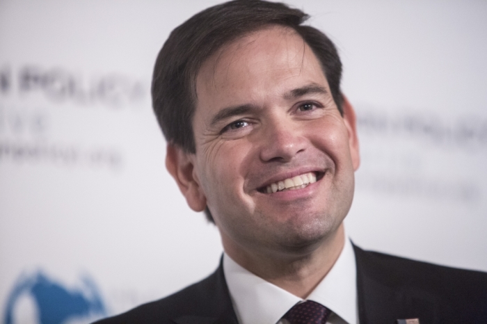 Republican presidential candidate, Senator Marco Rubio participates in 'Restoring American Leadership: A Conversation with Senator Marco Rubio' at the 3 West Club in New York August 14, 2015.