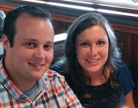 Josh and Anna Duggar during Anna's birthday on June 23, 2015.
