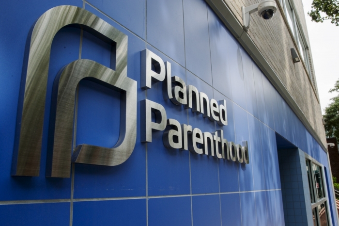 A sign is pictured at the entrance to a Planned Parenthood building in New York, August 31, 2015.